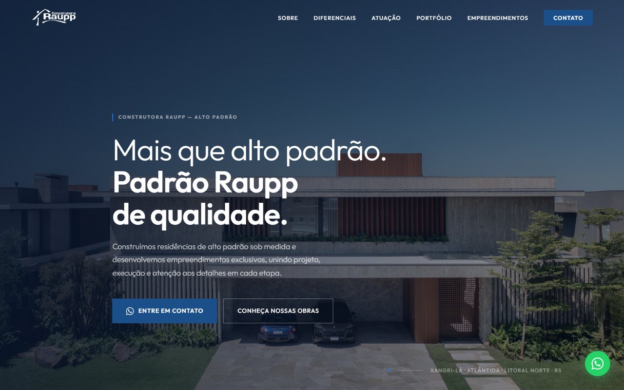 Site da Construtora Raupp
